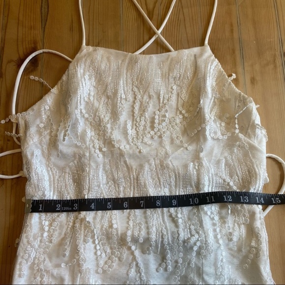 Lulus | Making Magic White Fringe Lace-Up Mini Dress | Medium - Picture 9 of 13